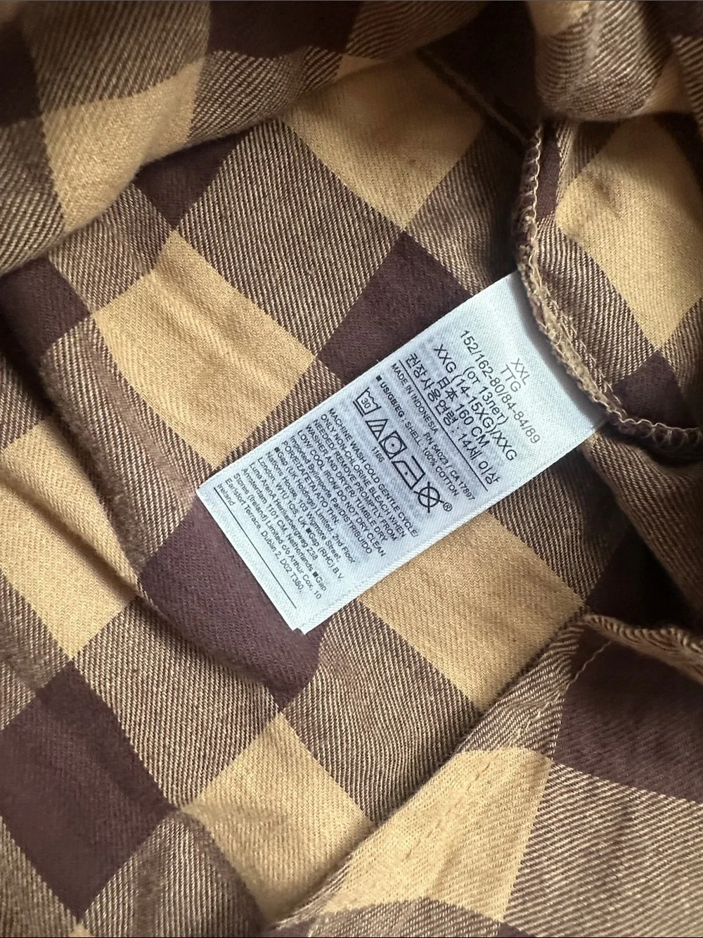 GAP Brown and Cream Buffalo Plaid Button-Front Kids Dress